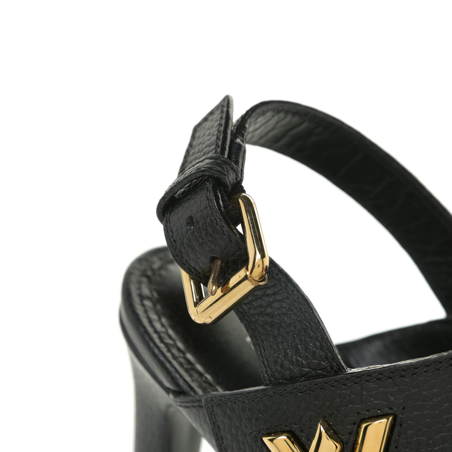 Grained Calfskin Horizon Platform Sandals 40 Black