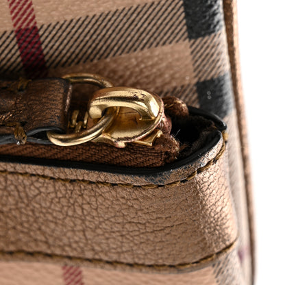 Burberry Haymarket Check Metallic Adeline Foldover Clutch Brown 11 of 12