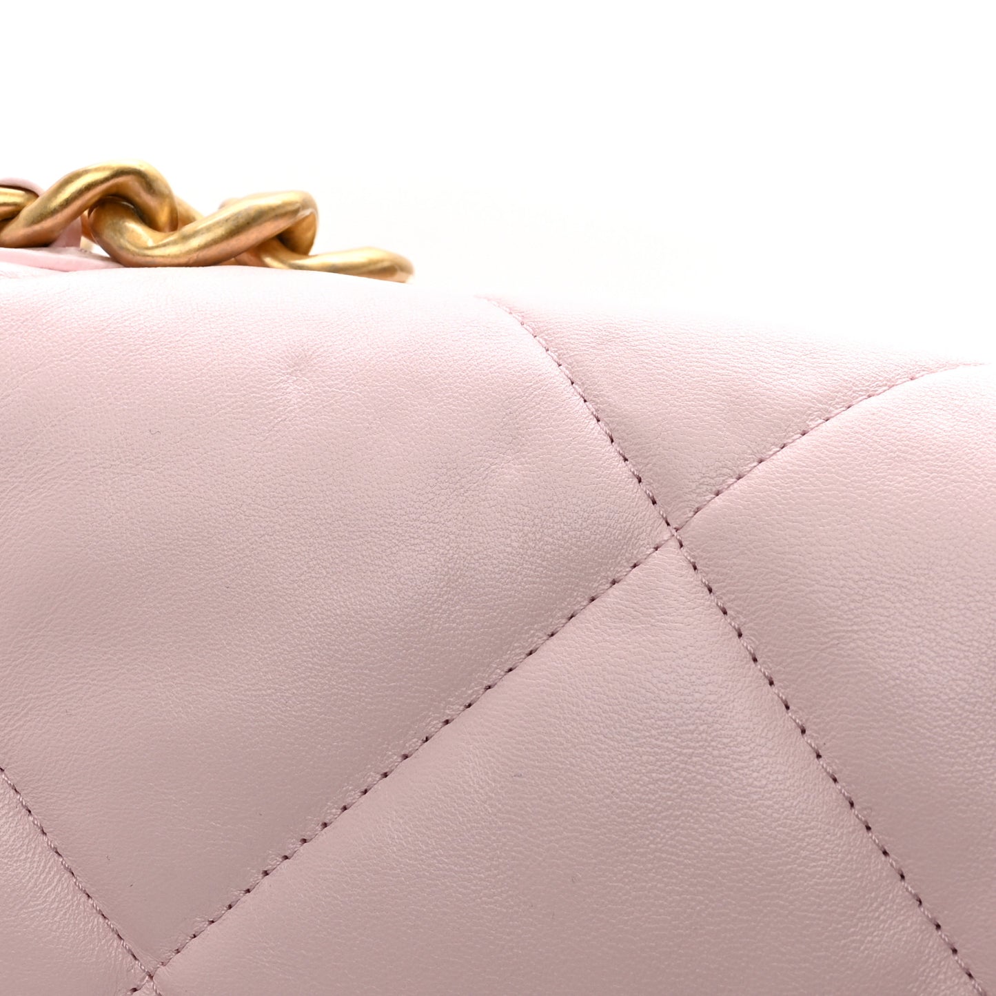 Lambskin Quilted Large Chanel 19 Flap Light Pink