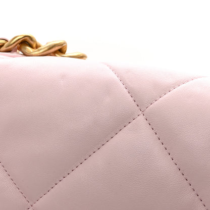 Chanel Lambskin Quilted Large Chanel 19 Flap Light Pink 13 of 13