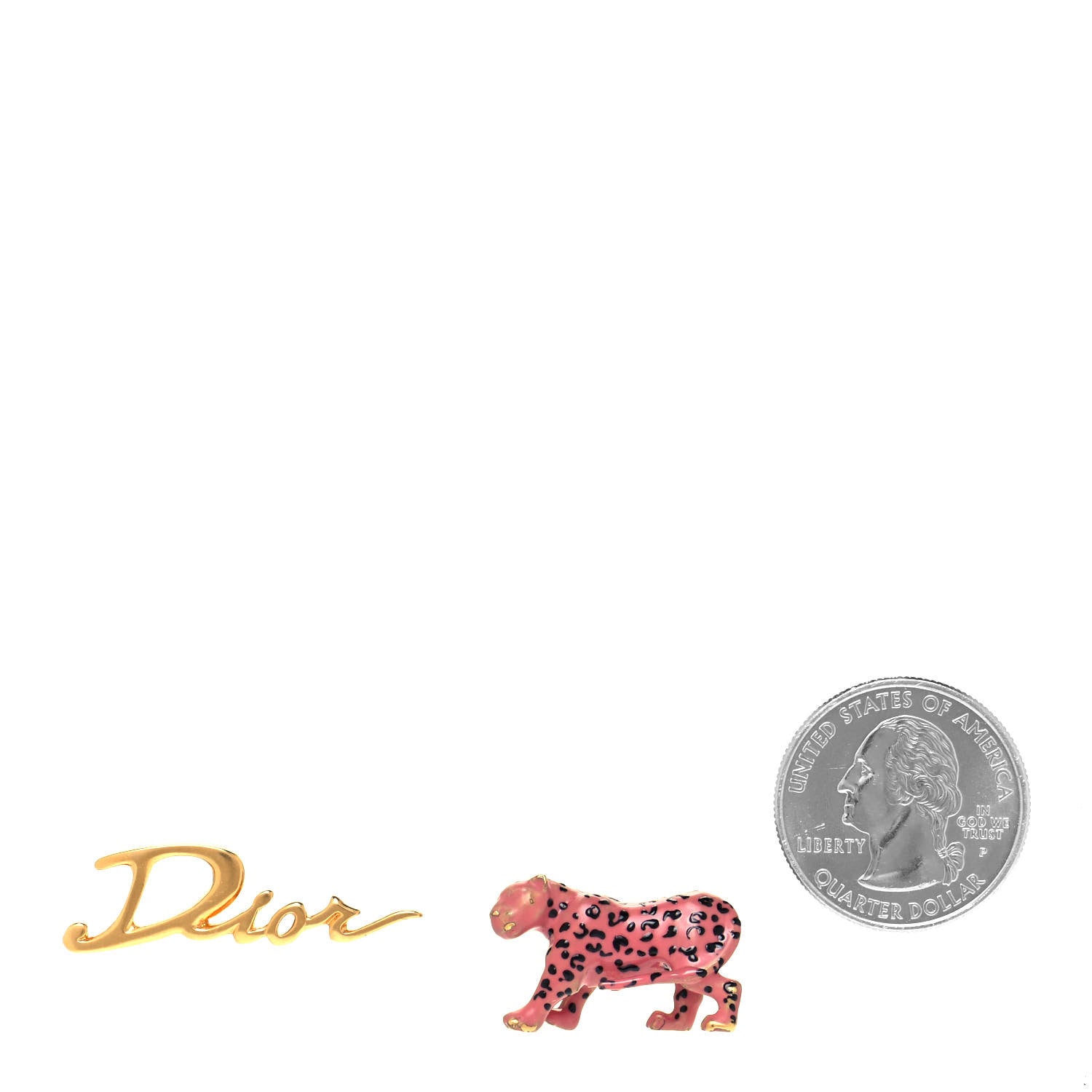 Christian Dior Leopard Logo Pin Set Gold 2 of 5