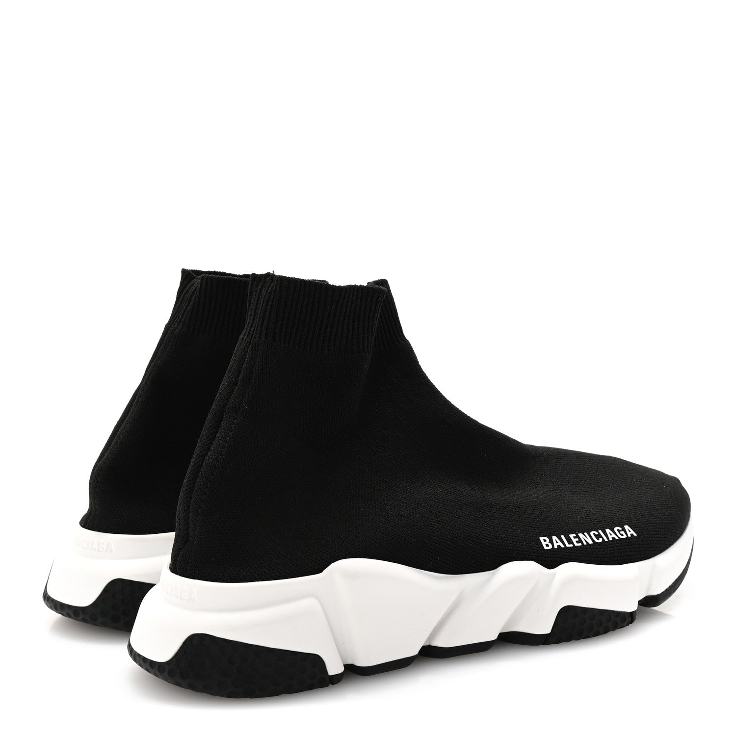 Balenciaga Neoprene Knit Mens Speed Sneakers 39 Black White 5 of 10