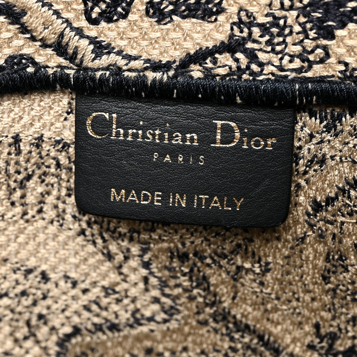 Christian Dior Canvas Embroidered Large Dioriviera Toile De Jouy Book Tote Black 5 of 12