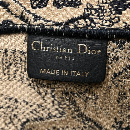 Christian Dior Canvas Embroidered Large Dioriviera Toile De Jouy Book Tote Black 5 of 12