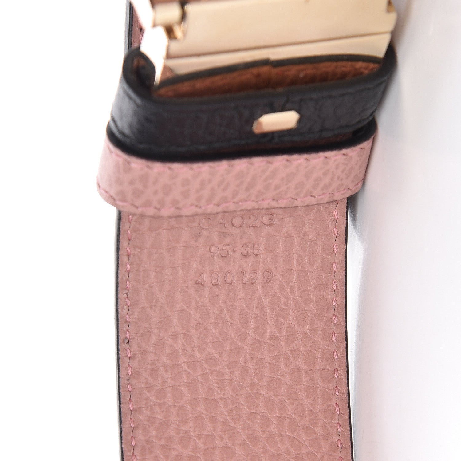 Gucci Calfskin 1973 Reversible Belt 95 38 Black Pink 6 of 6