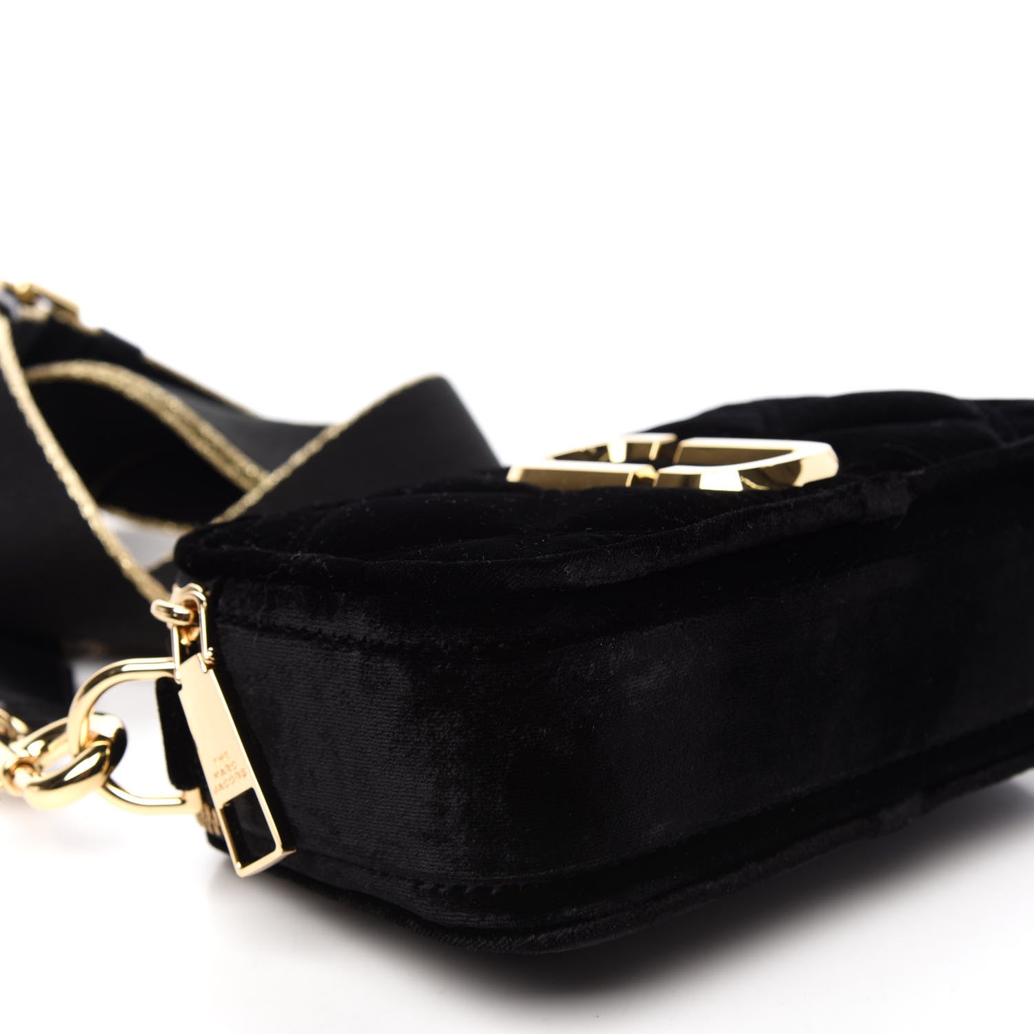 Marc Jacobs Velvet Quilted Jewel Top Handle Snapshot Crossbody Bag Black 10 of 12