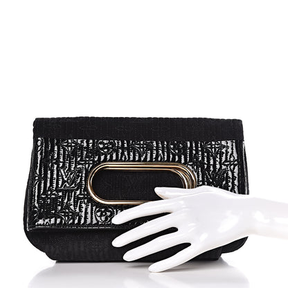 Louis Vuitton Suede Monogram Motard Afterdark Clutch Black 2 of 13