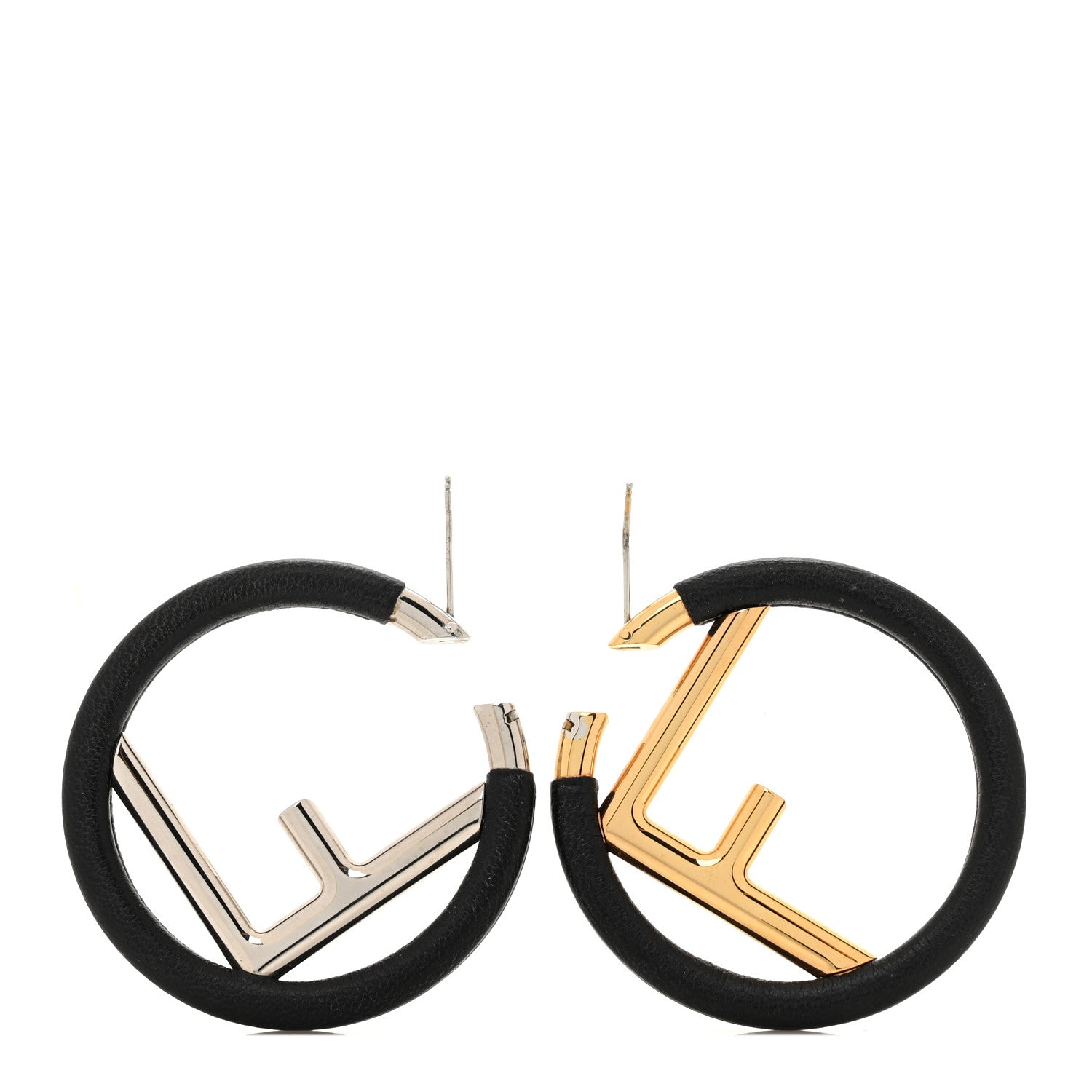 Fendi Nappa F is Fendi Hoop Earrings Black 4 of 8