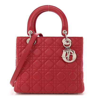 Christian Dior Lambskin Cannage Medium Lady Dior Red 1 of 11