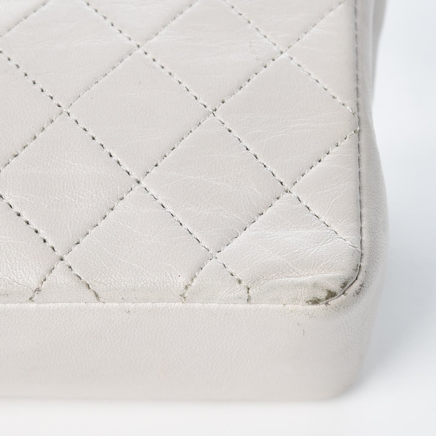 Lambskin Quilted Extra Mini Flap White