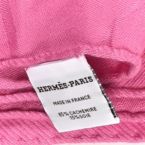 Hermes Cashmere Silk New Libris Stole Rose Bonbon 3 of 3
