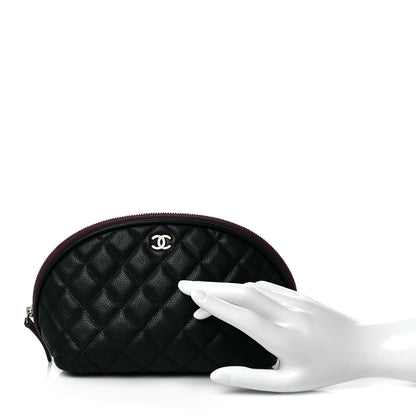 Chanel Caviar Quilted Small Curvy Cosmetic Case Black 2 of 10