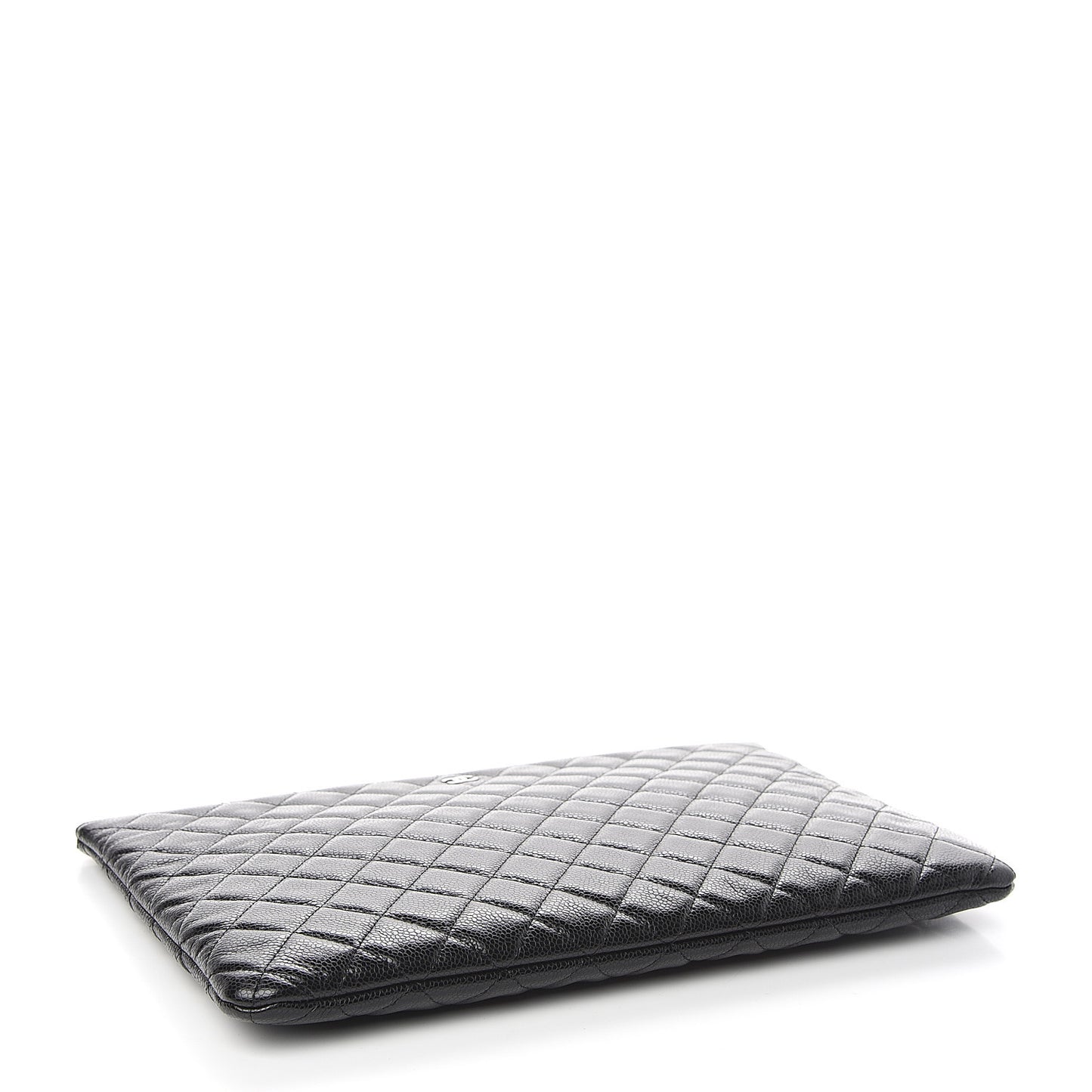 Caviar Quilted Large Cosmetic Case Black