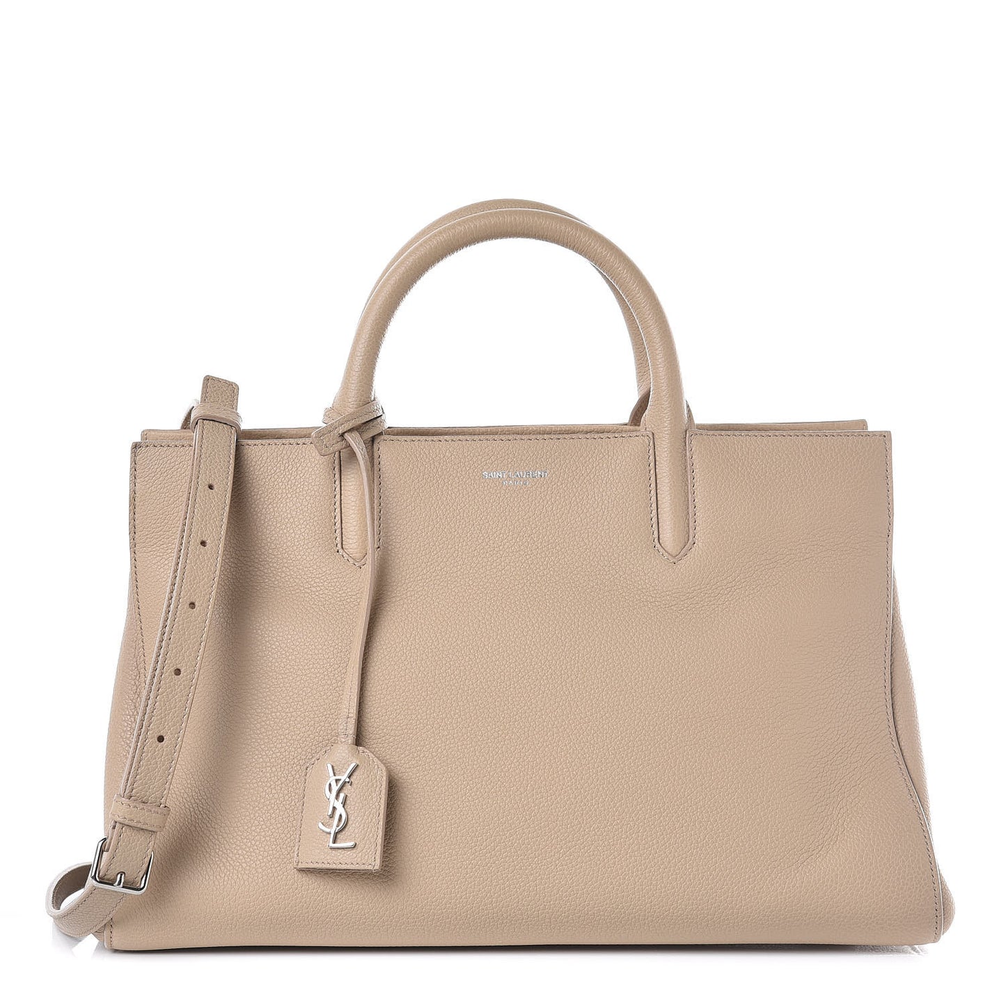 Grained Calfskin Small Rive Gauche Dark Beige