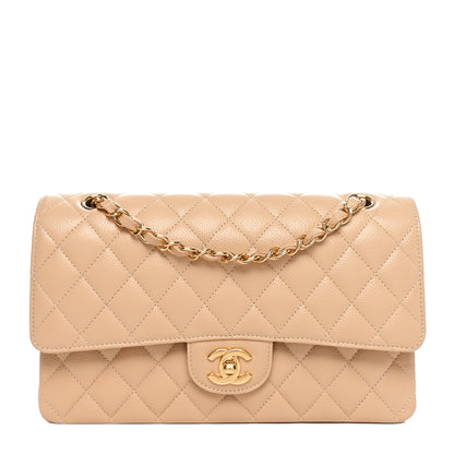 Chanel Caviar Quilted Medium Double Flap Light Beige 1 of 11