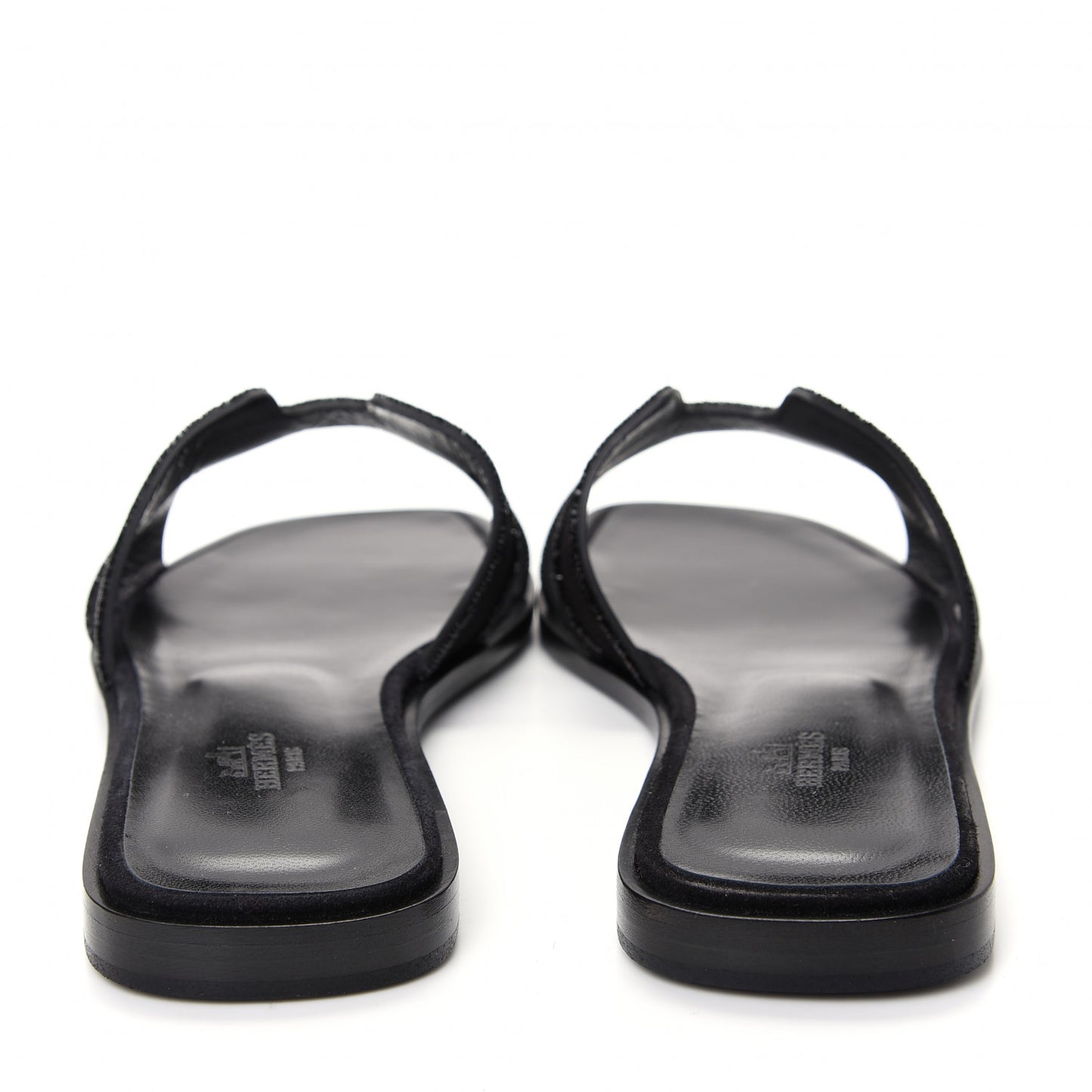 Suede Goatskin Crystal Oran Sandals 37 Black