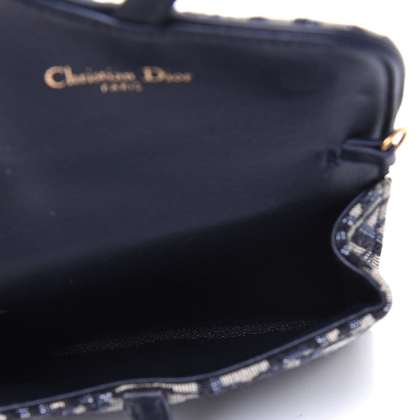 Oblique Nano Saddle Chain Pouch Blue