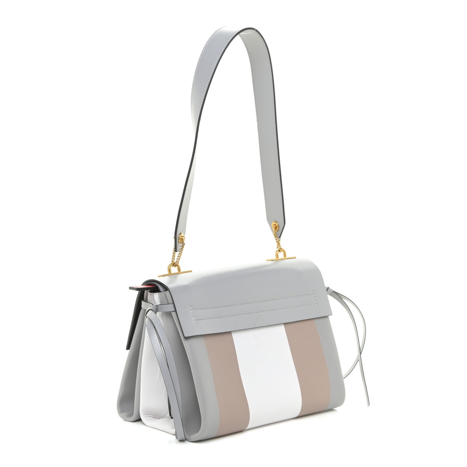 Valentino Garavani Smooth Calfskin Medium Colorblock Vring Shoulder Bag Pastel Grey 2 of 21