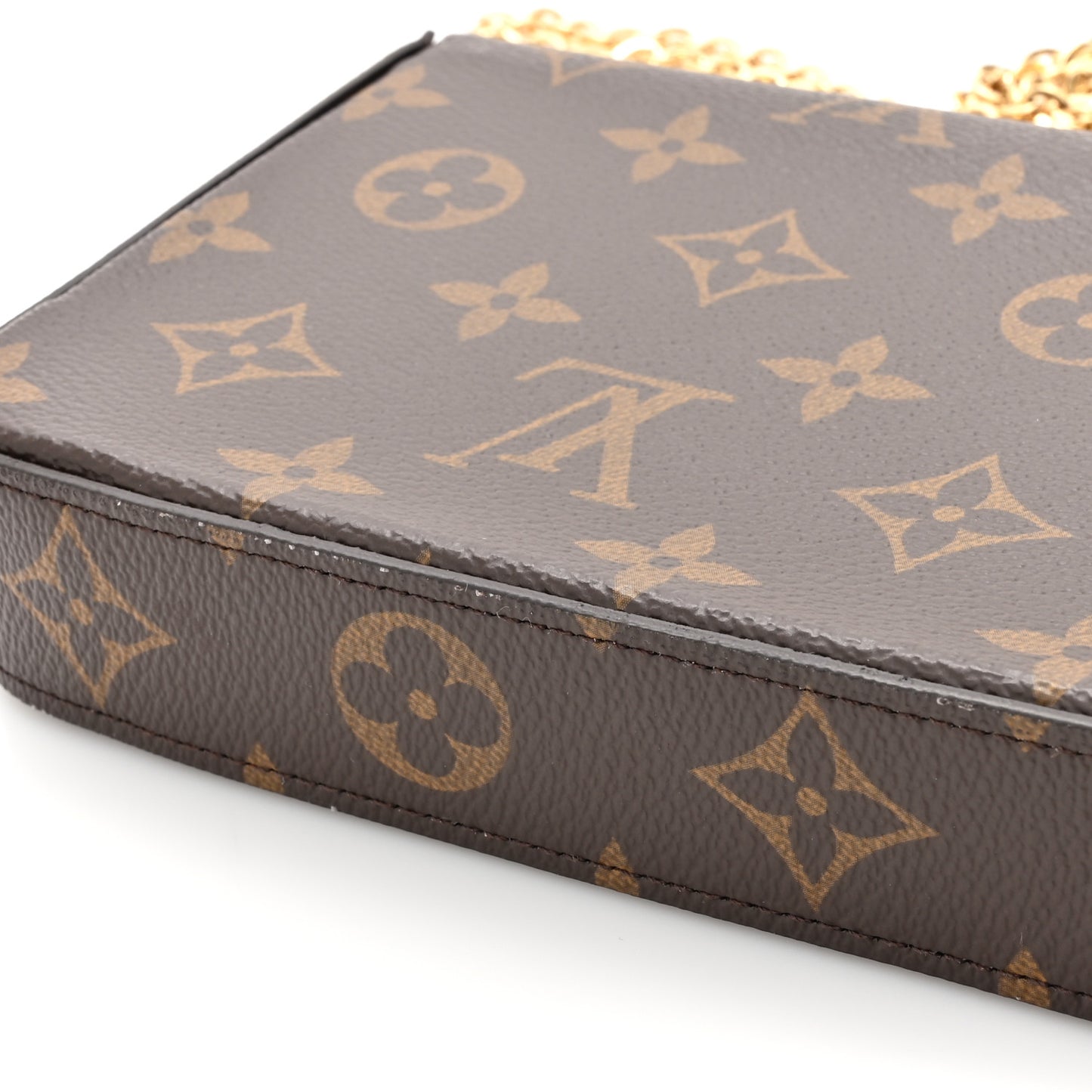 Monogram Pochette Felicie Chain Wallet Fuchsia