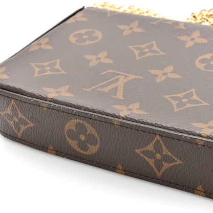 Louis Vuitton Monogram Pochette Felicie Chain Wallet Fuchsia 14 of 15