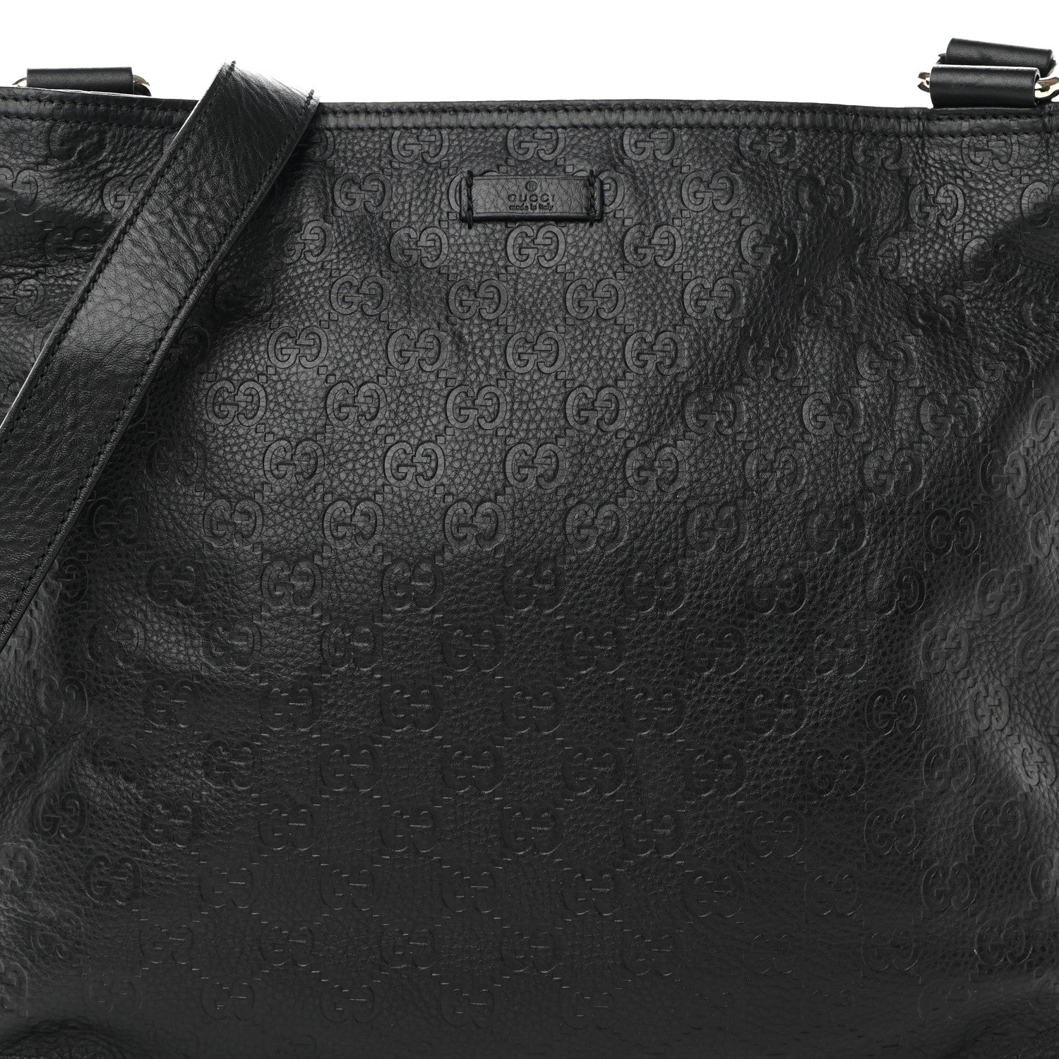 Gucci Guccissima Flat Messenger Bag Black 8 of 12