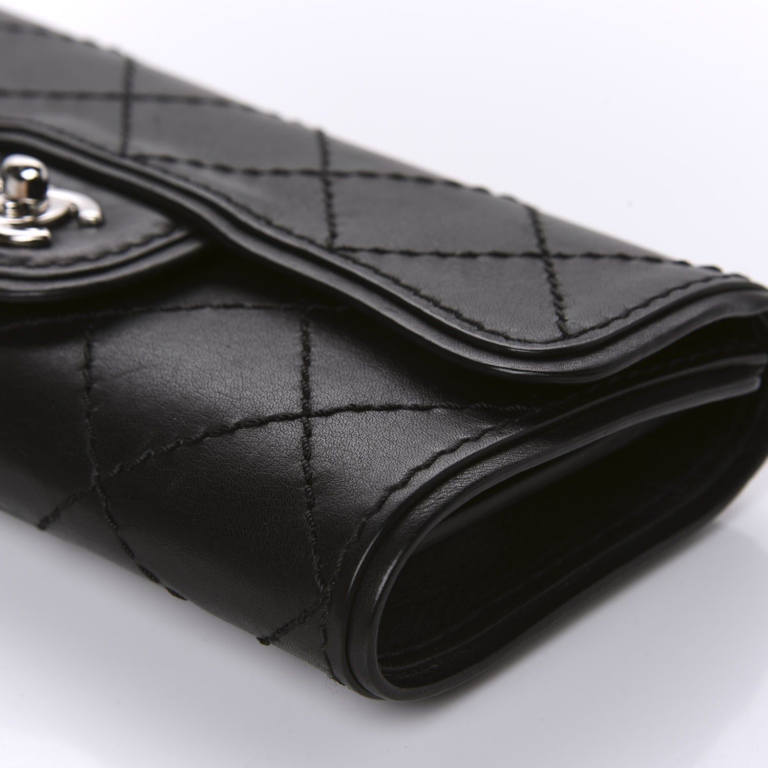 Chanel Calfskin Stitched Clutch Flap Black 7 of 14