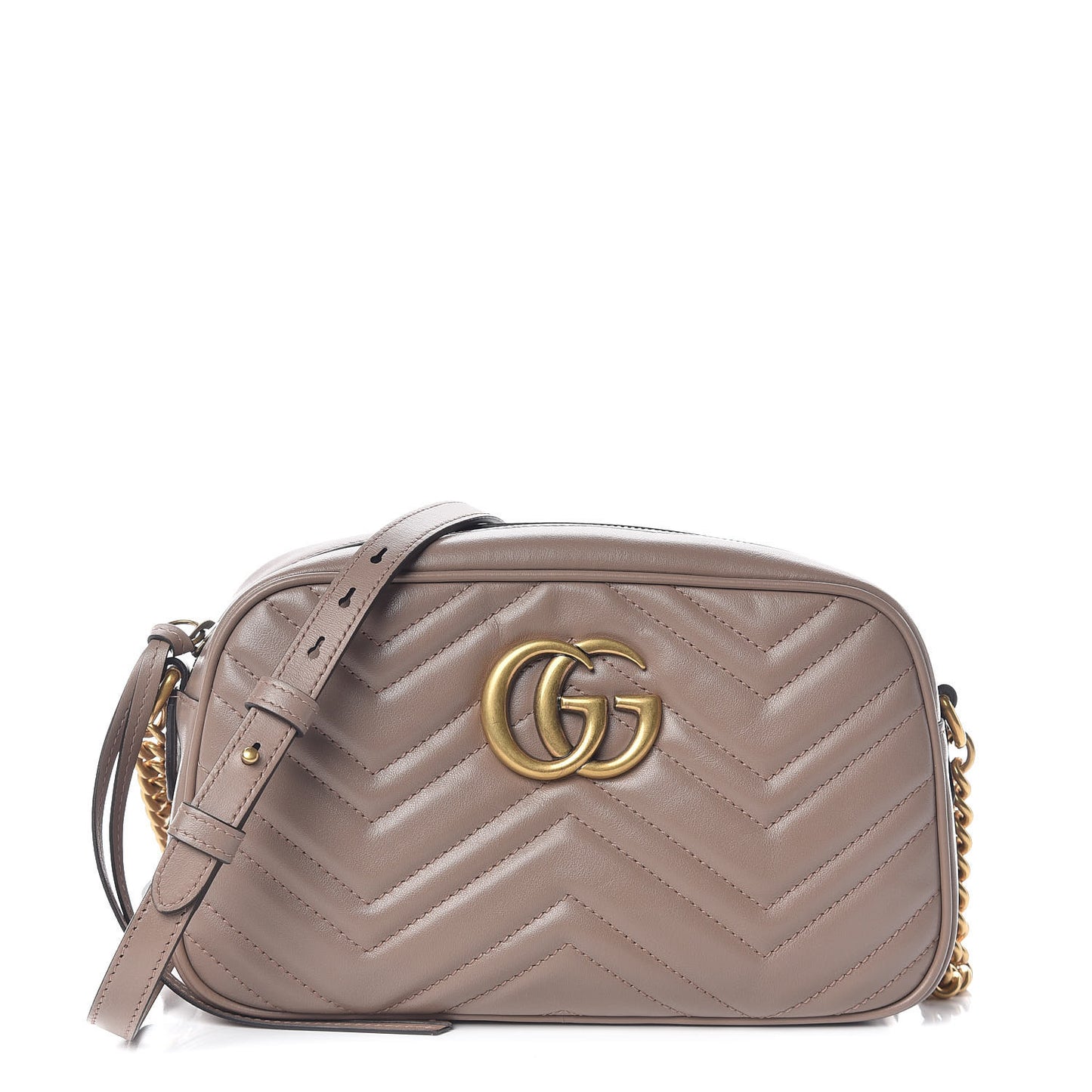 Calfskin Matelasse Small GG Marmont Chain Shoulder Bag Porcelain Rose