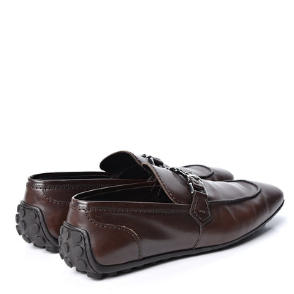 Louis Vuitton Calfskin Hockenheim Loafers 7.5 Brown 5 of 10