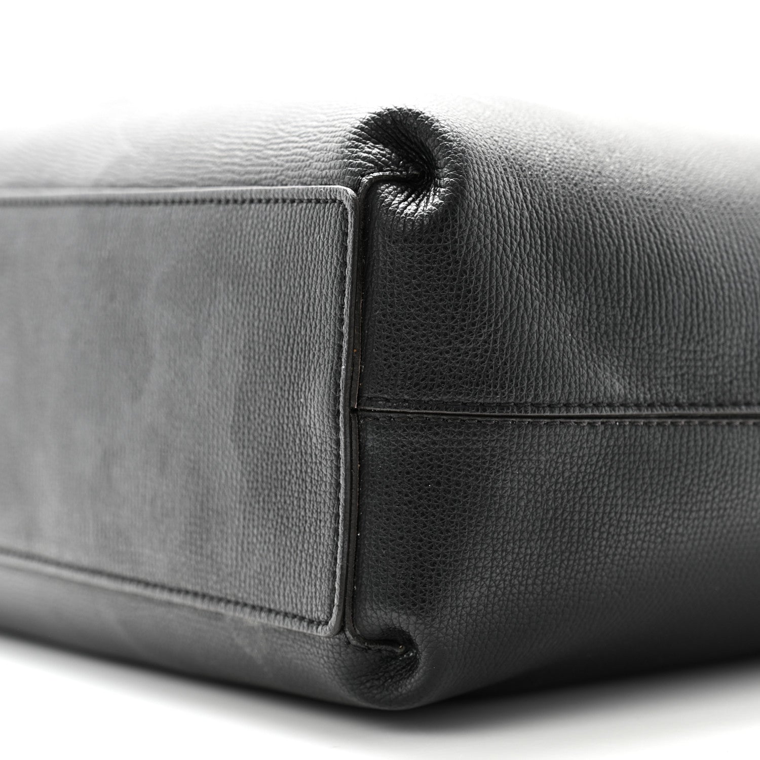 Burberry Grainy Calfskin Haymarket Check Medium Reversible Tote Black 14 of 17