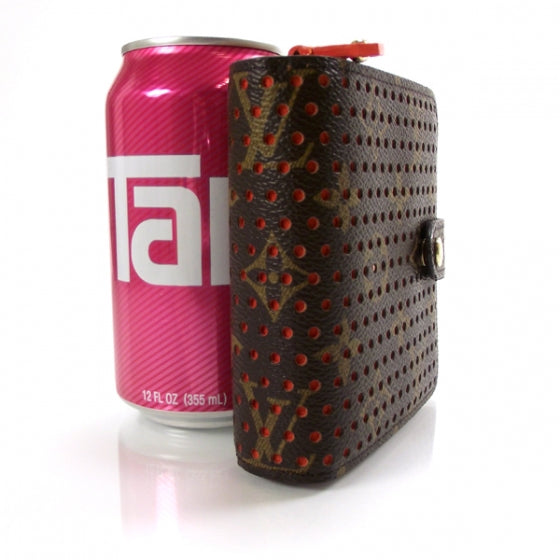 Monogram Perforated Compact Zipped Wallet Orange
