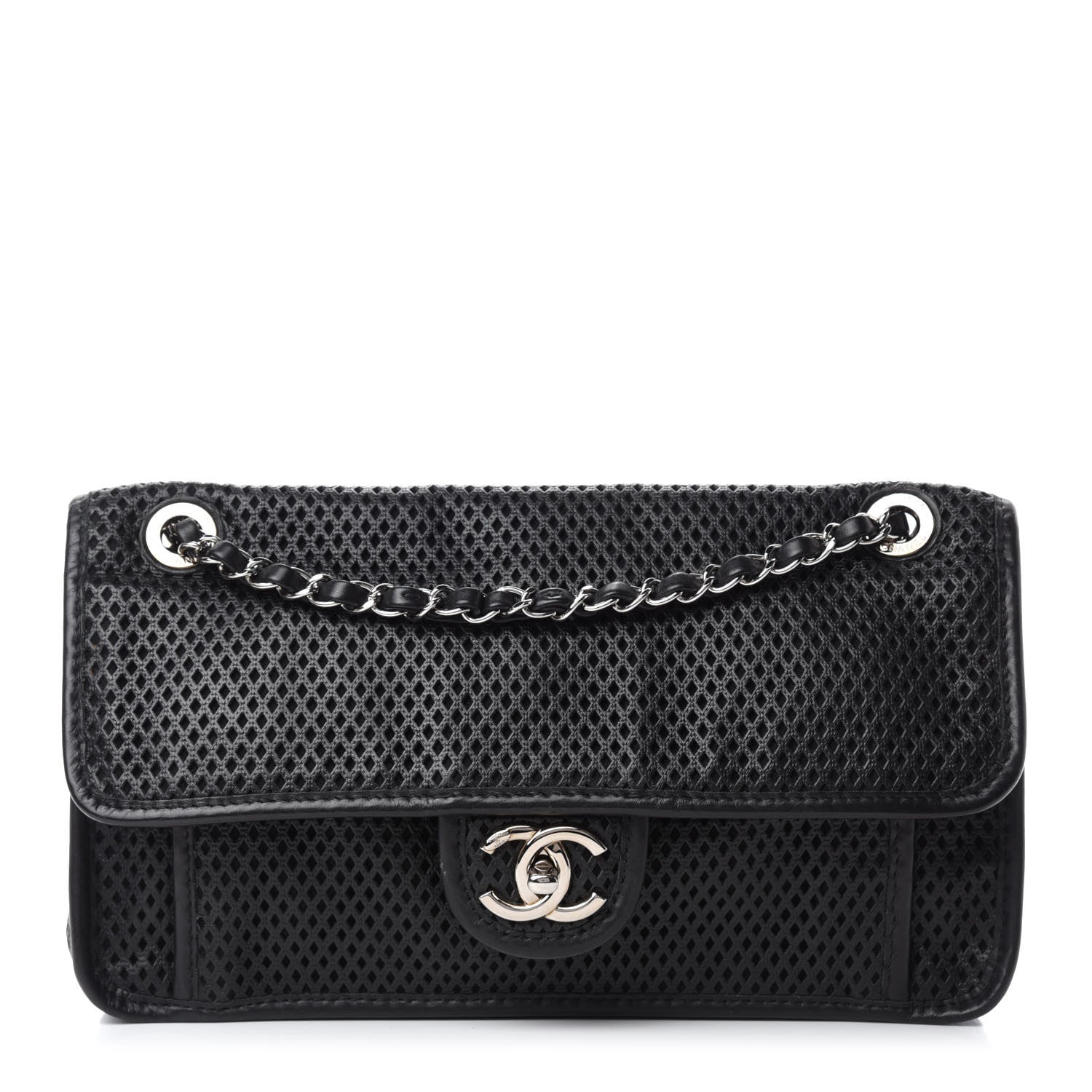 Chanel Perforated Calfskin Large Up In The Air Flap Black 1 of 10