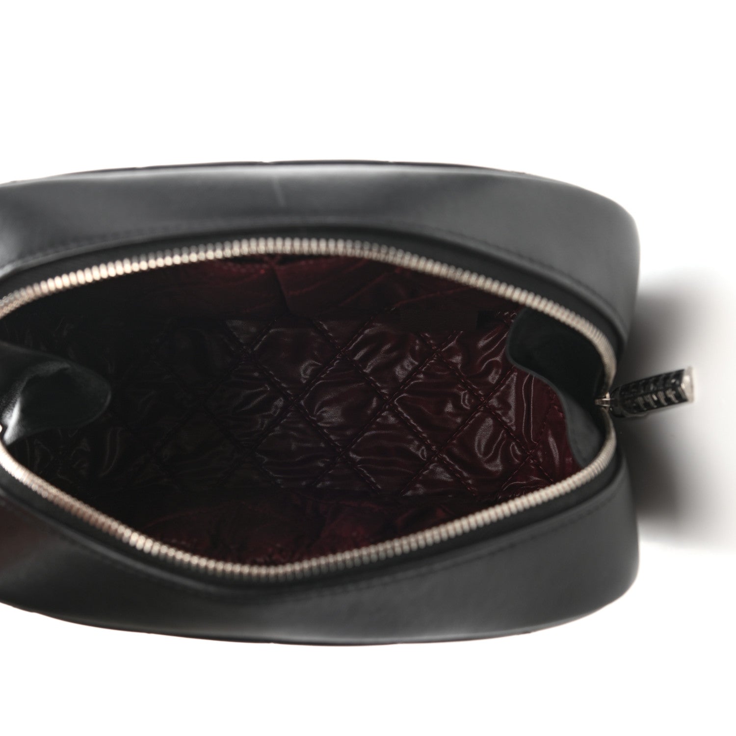 Chanel Lambskin Quilted Medium Curvy Pouch Cosmetic Case Black 5 of 9