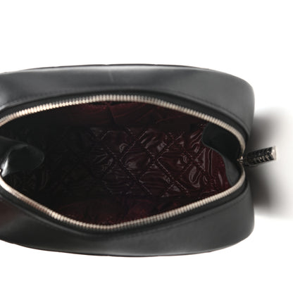 Chanel Lambskin Quilted Medium Curvy Pouch Cosmetic Case Black 5 of 9