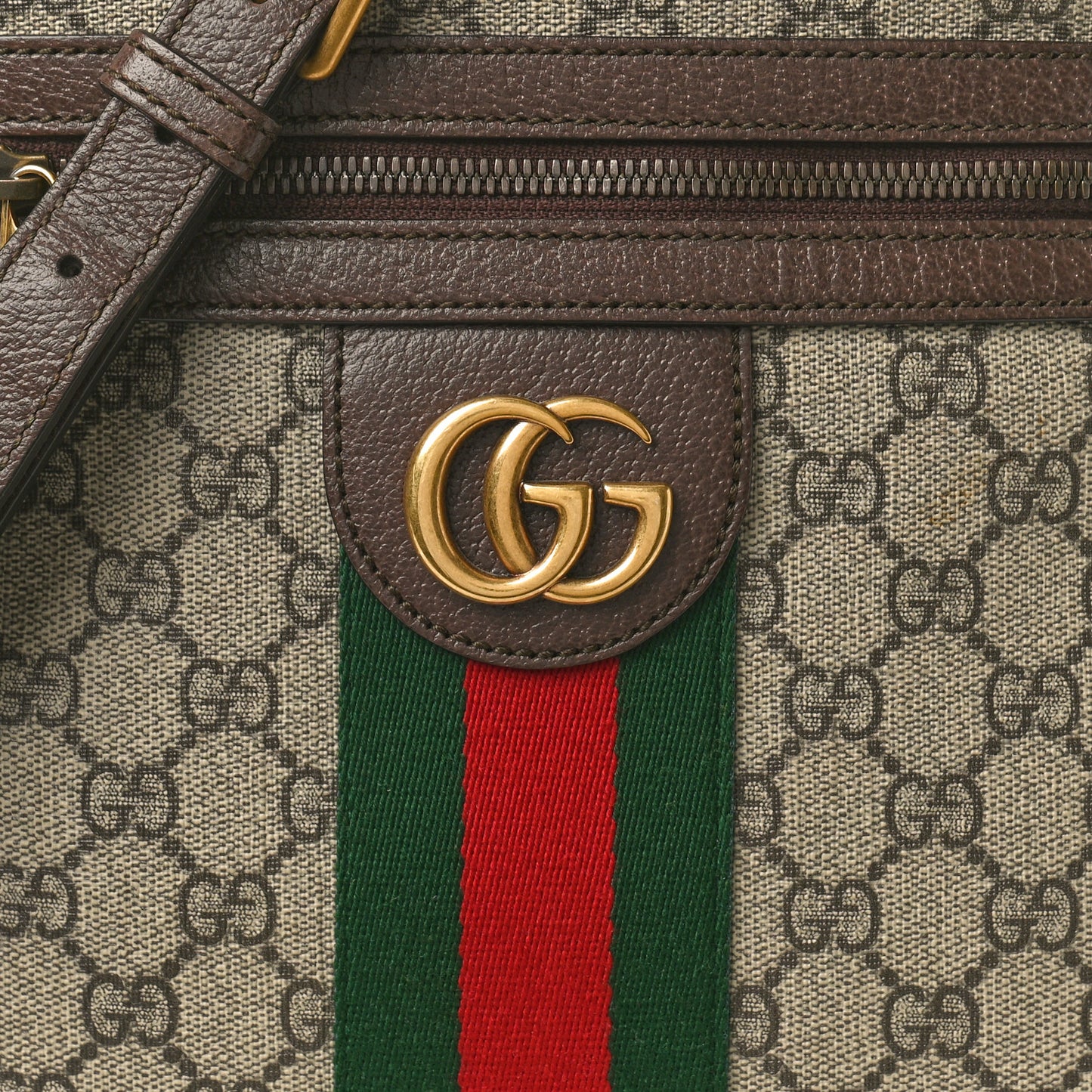 GG Supreme Monogram Web Small Ophidia Messenger Bag Brown