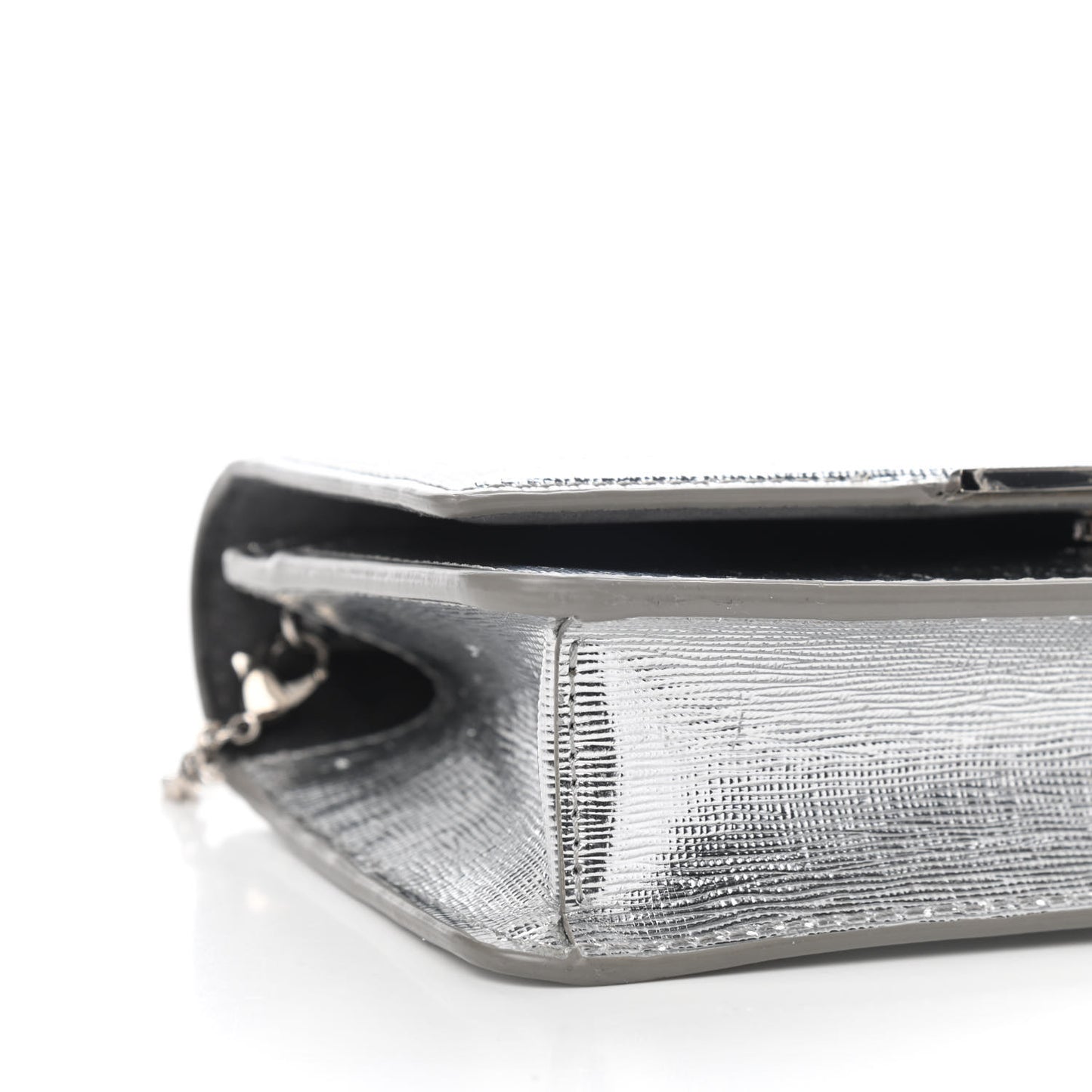 Vitello Mirror Elite Tube Wallet on Chain Silver