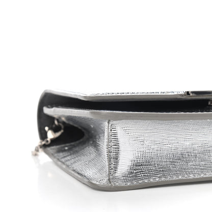 Fendi Vitello Mirror Elite Tube Wallet on Chain Silver 6 of 10
