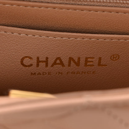 Chanel Lambskin Quilted Mini Top Handle Rectangular Flap Beige 6 of 10