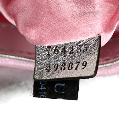 Gucci Iridescent Nappa Vertical Matelasse Medium Maxi Horsebit Chain Shoulder Bag Escape Pink 7 of 10