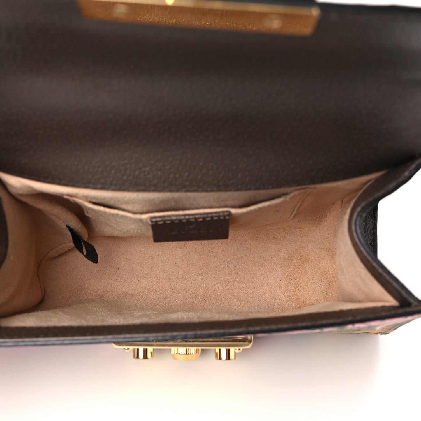 GG Supreme Monogram Bengal Small Padlock Shoulder Bag Beige Pink