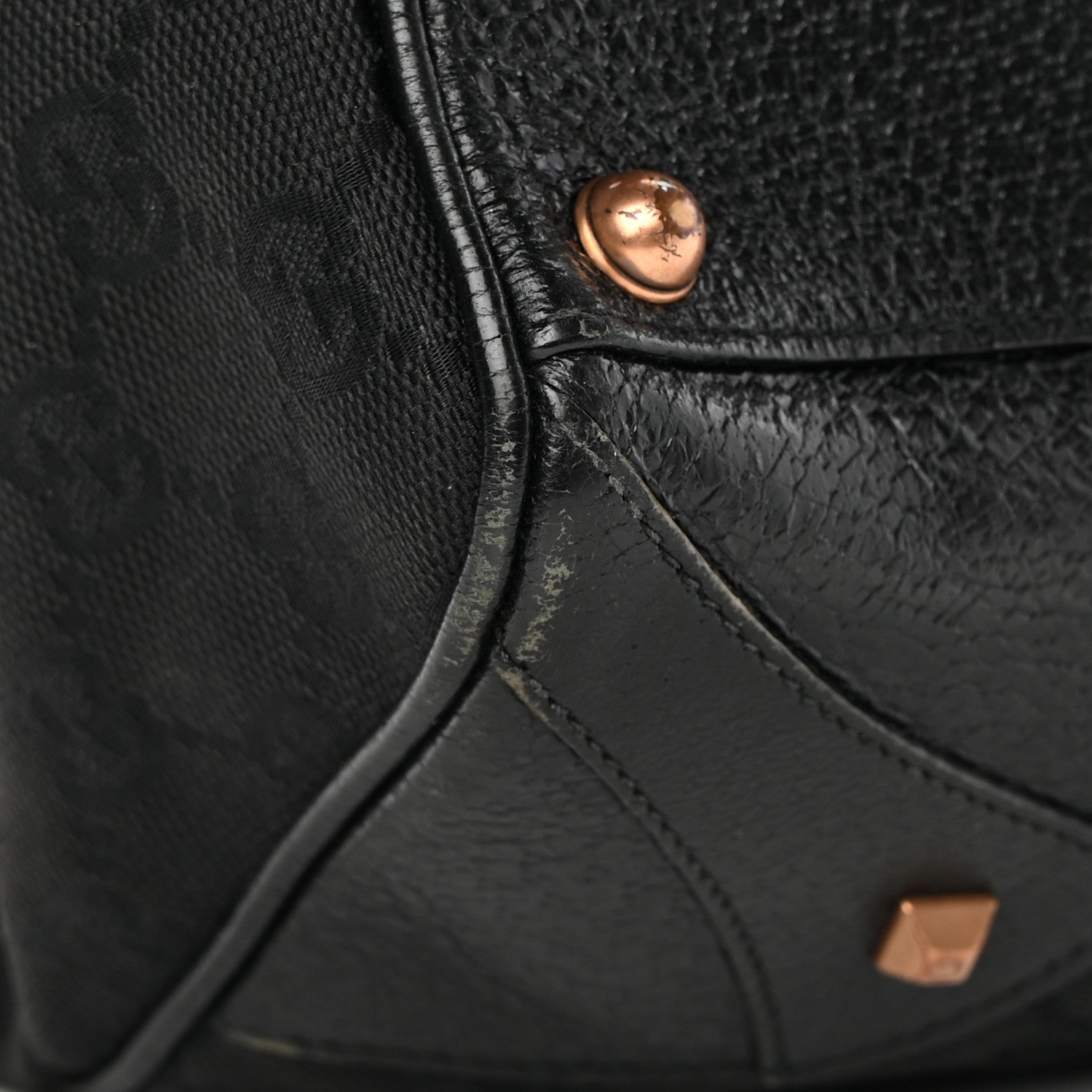 Gucci Monogram Calfskin Large Bardot Tote Black 11 of 15