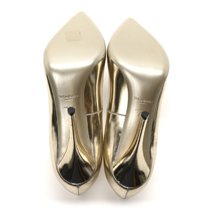 Saint Laurent Metallic Calfskin Clara Pumps 40 Gold 6 of 8