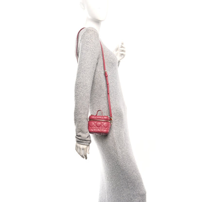Christian Dior Lambskin Cannage Micro Vanity Case Strawberry Pink 2 of 10