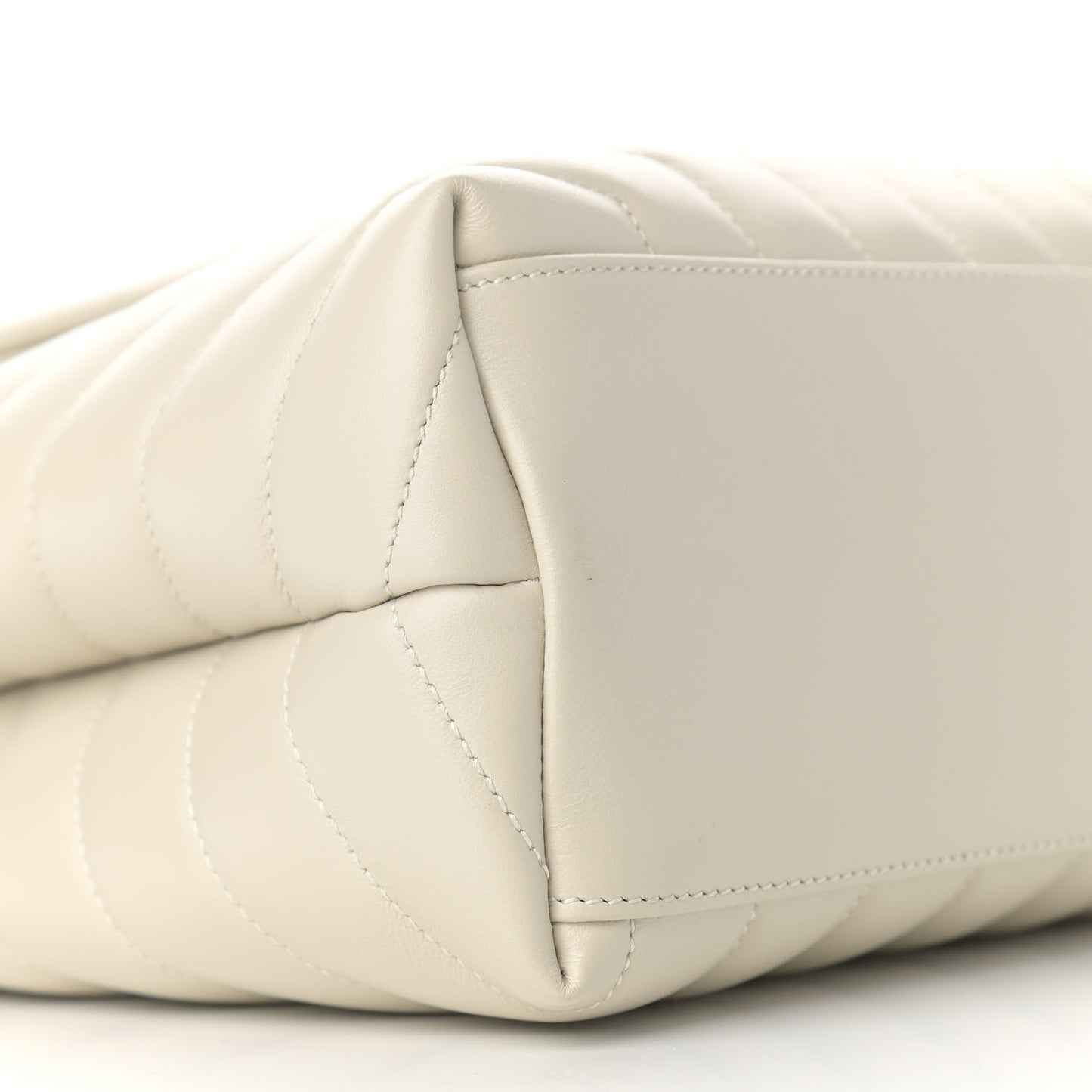 Calfskin Y Quilted Monogram Medium Loulou Chain Satchel Crema Soft