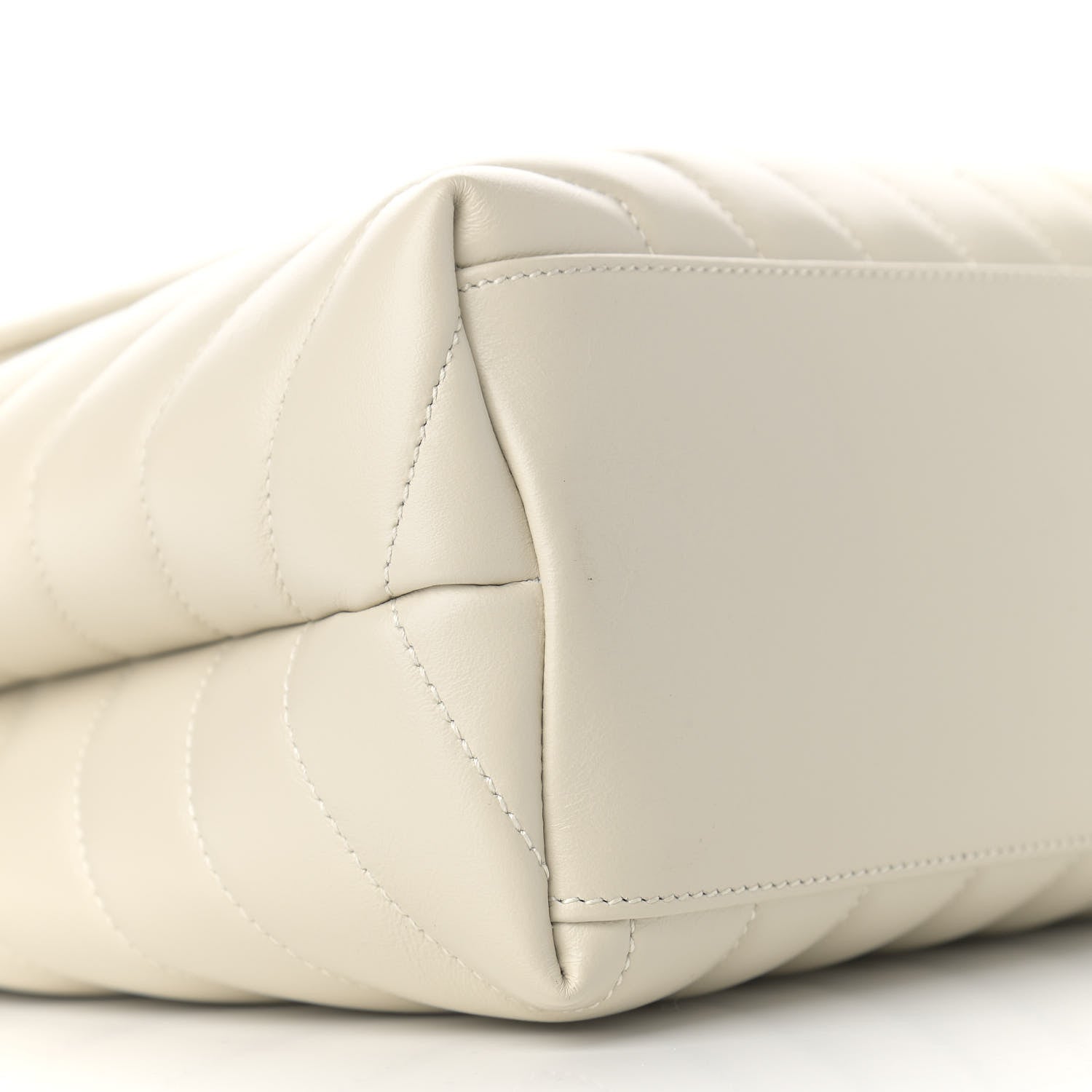 Saint Laurent Calfskin Y Quilted Monogram Medium Loulou Chain Satchel Crema Soft 8 of 12