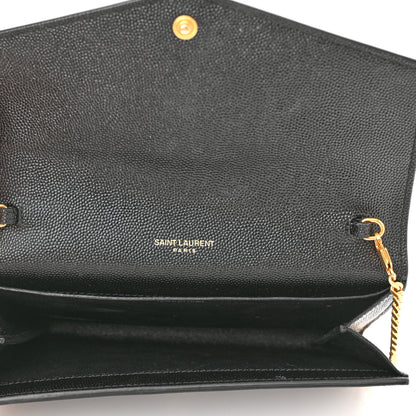 Saint Laurent Grain De Poudre Uptown Chain Wallet Black 5 of 14