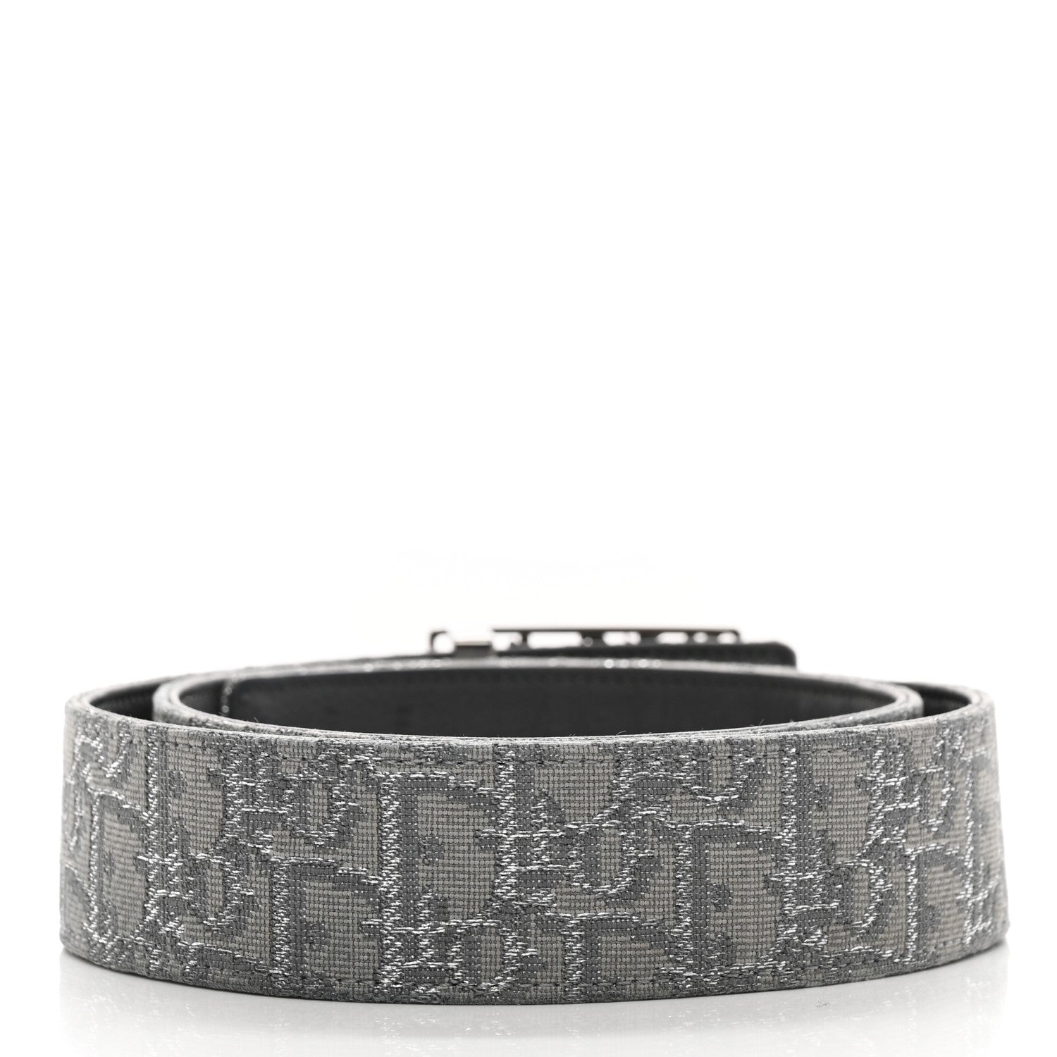 Christian Dior Jacquard Oblique Cosmo Belt 85 34 Grey 2 of 7