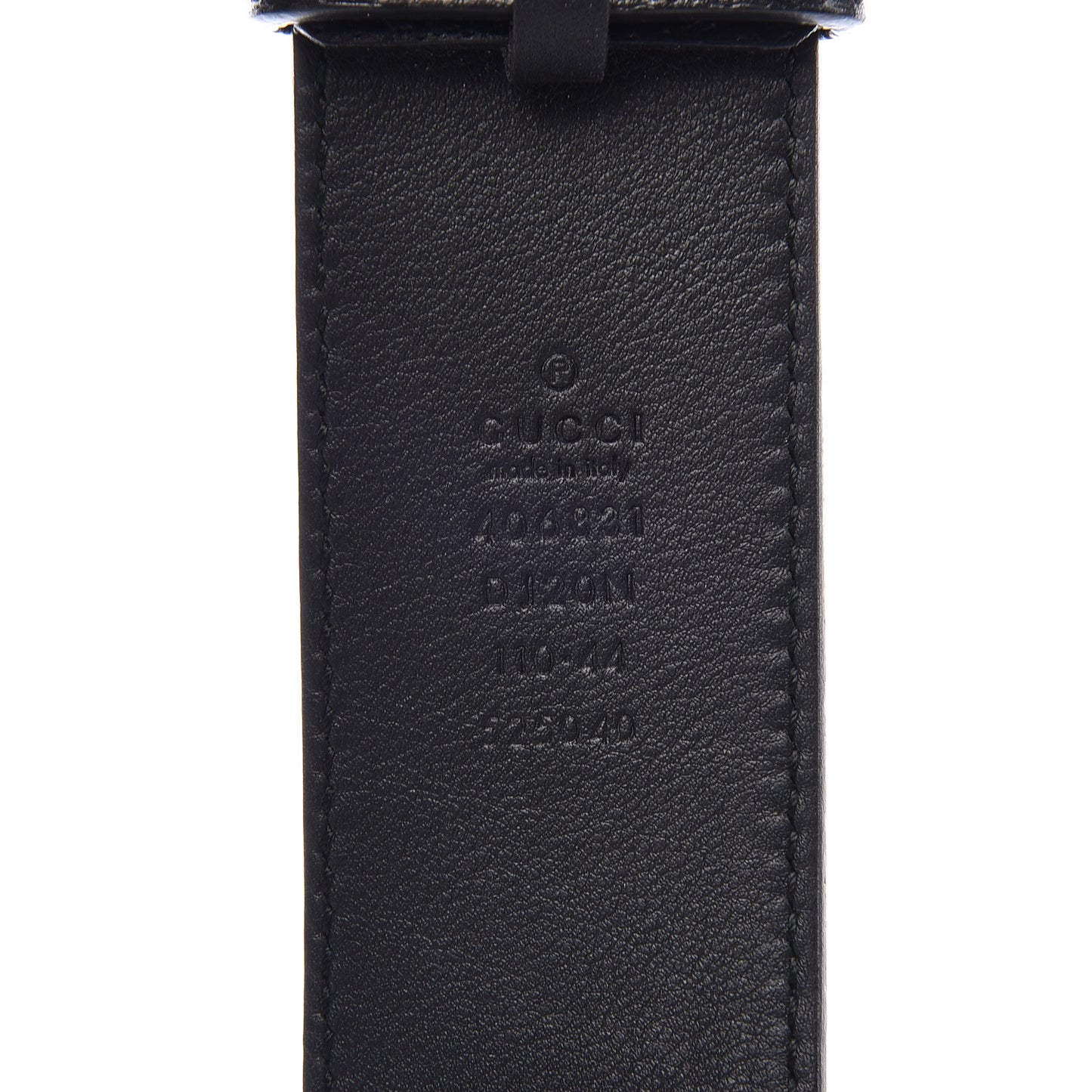 Textured Dollar Calfskin Nickel Double G 40mm Belt 110 44 Black