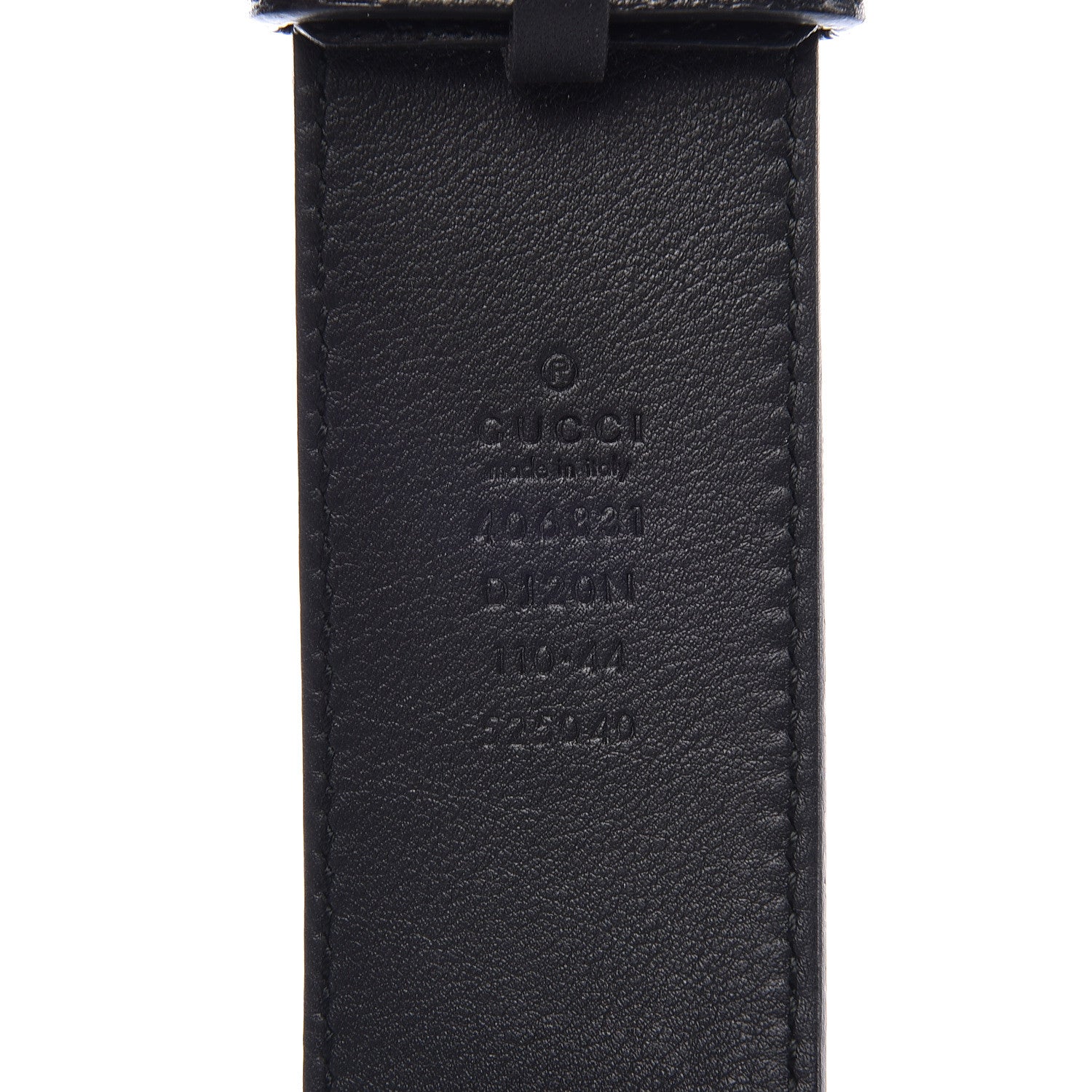 Gucci Textured Dollar Calfskin Nickel Double G 40mm Belt 110 44 Black 4 of 6