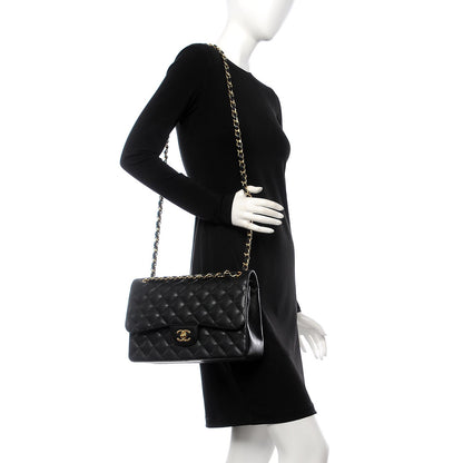 Chanel Caviar Quilted Jumbo Double Flap Black 3 of 8