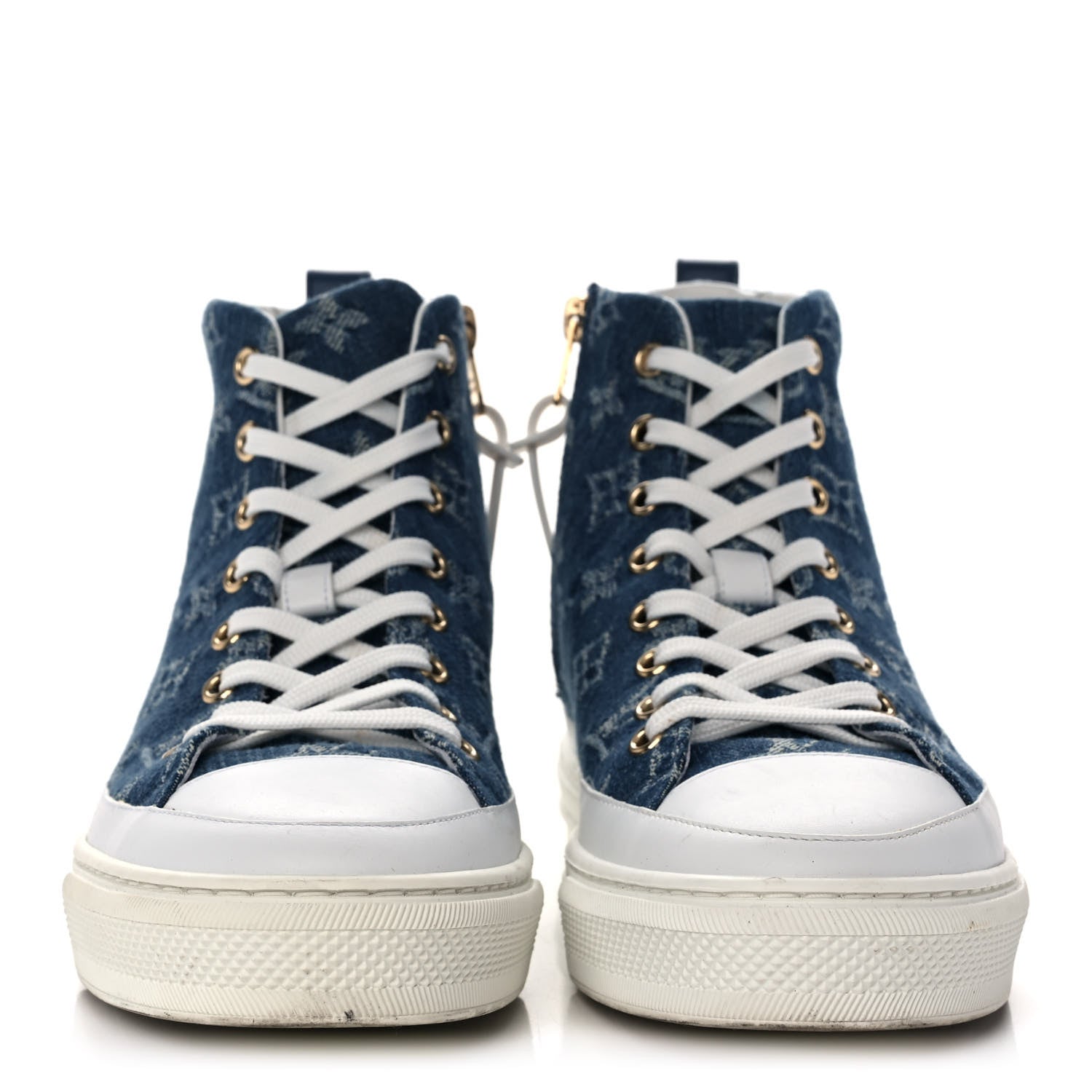 Louis Vuitton Denim Monogram Stellar Sneaker Boots 38 Bleu Jeans Blue 2 of 9